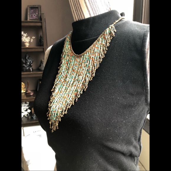 NWOT-Hand beaded necklace piece. - Picture 2 of 7